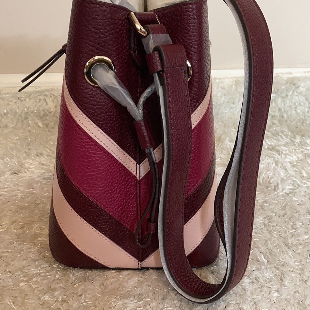 NWT Kate Spade Leather Marti Chevron Bucket XBody - Picture 9 of 15